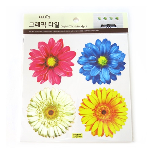 스티커몰 그래픽타일(4매) 거베라 CSGT-40