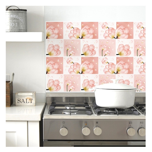 스티커몰 그래픽타일(4매) 플라워 CSGT-41