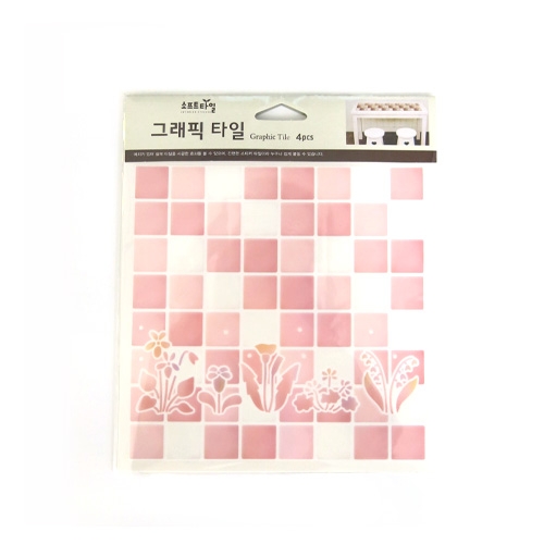 스티커몰 그래픽타일(4매) 꽃 CSGT-08