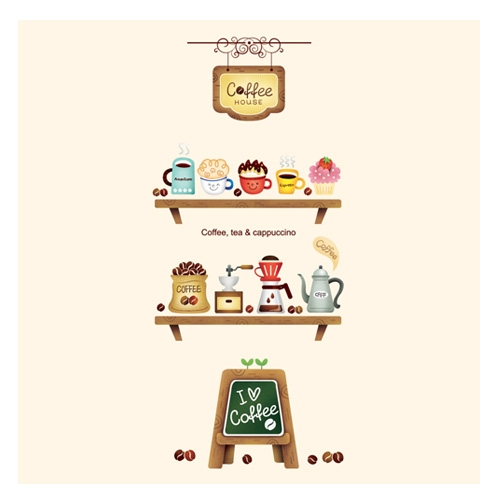 스티커몰 데코인테리어 I love coffee FDT-21110