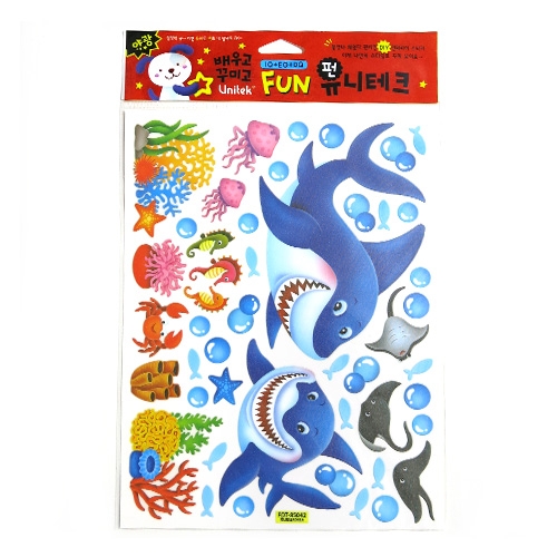 스티커몰 펀 유니테크 상어친구들 FDT-85042