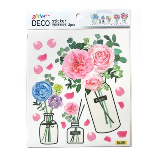 스티커몰 반짝이 데코(2매) 뷰티플라워 GS-5002