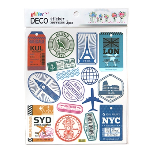 스티커몰 반짝이 데코(2매) 가자세계로 GS-5003