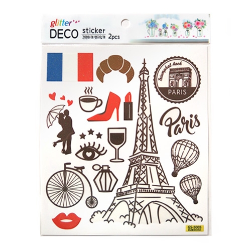 스티커몰 반짝이 데코(2매) 신나는세계여행 GS-5005