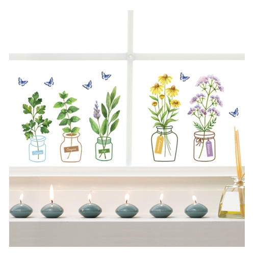 스티커몰 반짝이 데코(2매) 허브플랜테리어 GS-5007