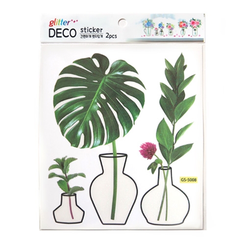 스티커몰 반짝이 데코(2매) 그린플랜테리어 GS-5008