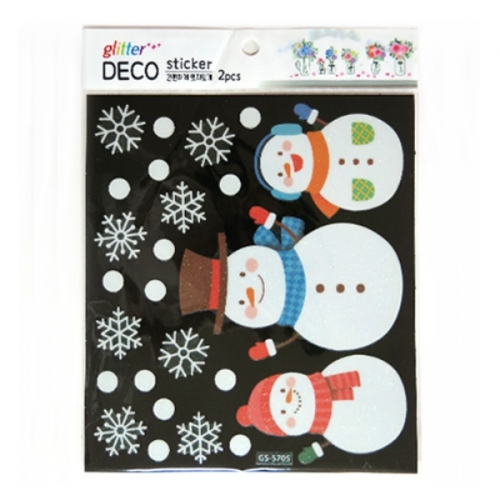 스티커몰 반짝이 X-MAS(2매) 눈사람 GS-5705