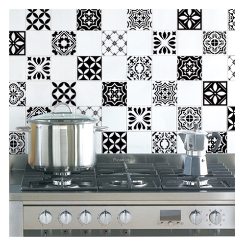 스티커몰 모던TILE 내추럴_블랙 HP-7007