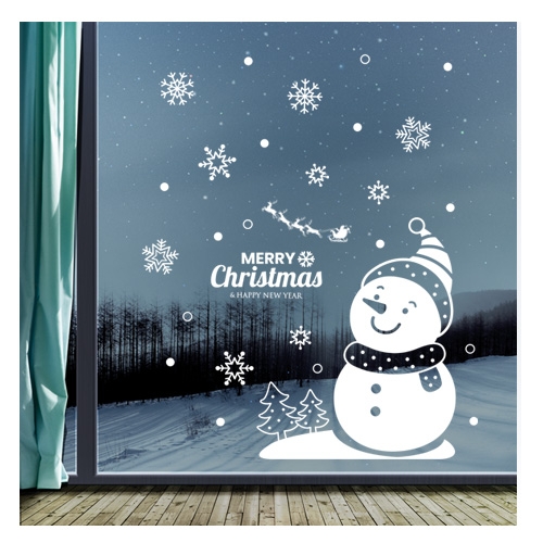 스티커몰 반짝이 빅 겨울 큰눈사람 HP-8003