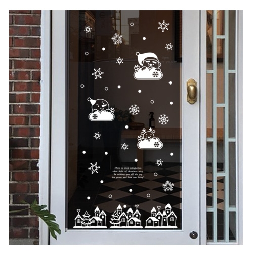 스티커몰 반짝이 빅 겨울 구름산타 HP-8004