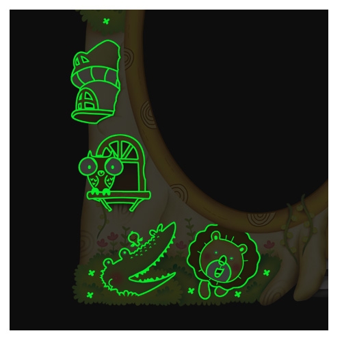(환타스틱스)붙이는거울 원숭이나무 MR-433