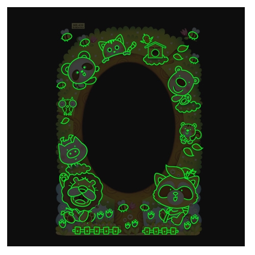 (환타스틱스)붙이는거울 동물나무 MR-439