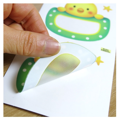 스티커몰 이름표10개 동물2병아리 N-255