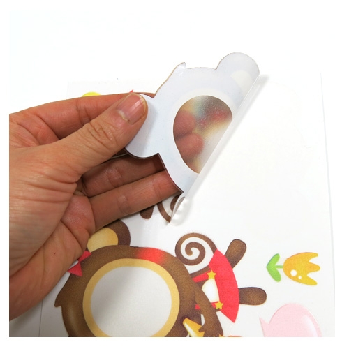 스티커몰 사진이름표(5매) 원숭이음악대 N-719