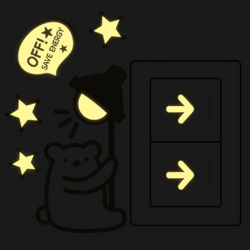 스티커몰 야광스위치코디(2매) 순둥이친구들 NC-01