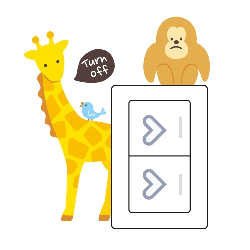 스티커몰 야광스위치코디(2매) 동물원 NC-12