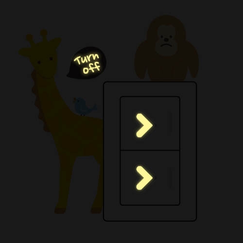 스티커몰 야광스위치코디(2매) 동물원 NC-12