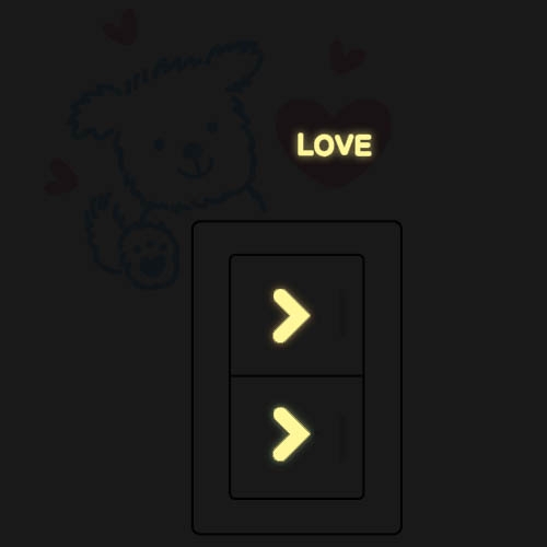 스티커몰 야광스위치코디(2매) 행복 NC-16