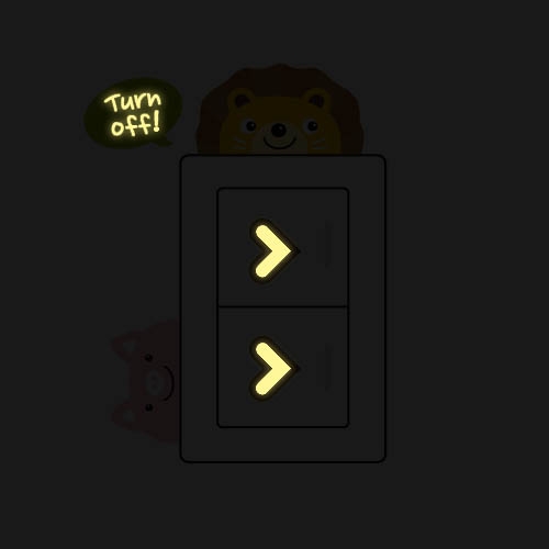 스티커몰 야광스위치코디(2매) 귀요미 NC-17