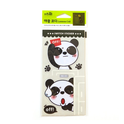 스티커몰 야광스위치코디(2매) 팬더 NC-51