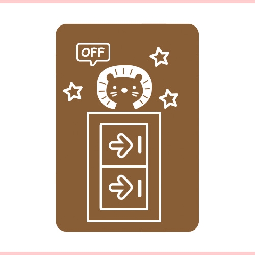 스티커몰 야광스위치코디(2매) 심플애니멀즈 NC-07