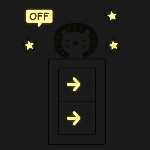 스티커몰 야광스위치코디(2매) 심플애니멀즈 NC-07