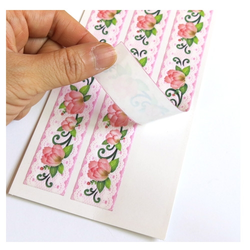 스티커몰 포인트라인(2매) 분홍꽃라인 PL-12059