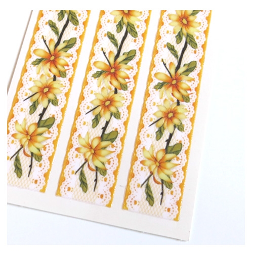 스티커몰 포인트라인(2매) 노란꽃라인 PL-12060