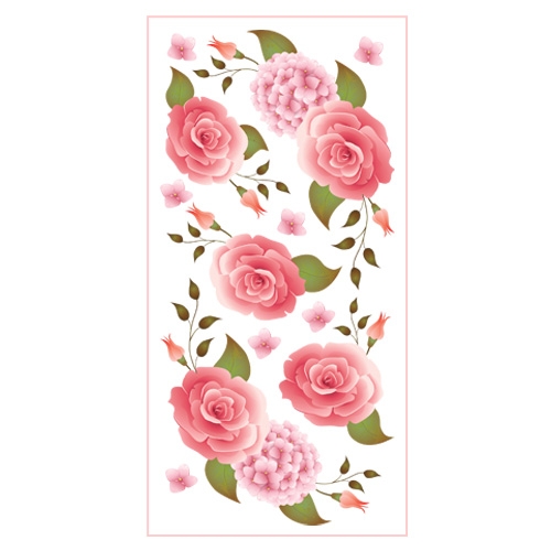 타일 스티커홈코디[2매] 장미와 수국 TL-17107