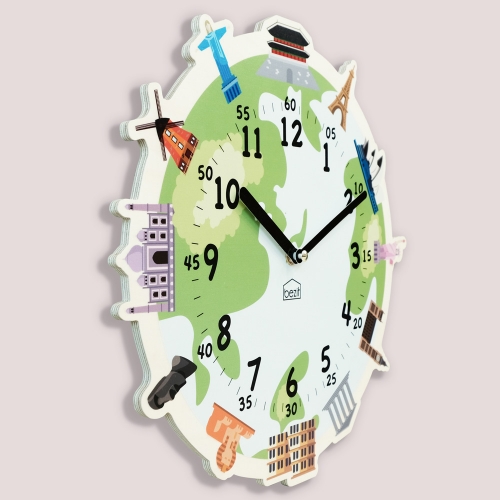 (이벤트가)어린이 아이방 교육용 무소음 벽시계 - 세계의 랜드마크