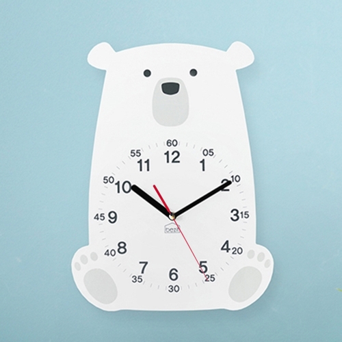 (이벤트가)어린이 아이방 교육용 무소음 벽시계 -  러블리 북극곰