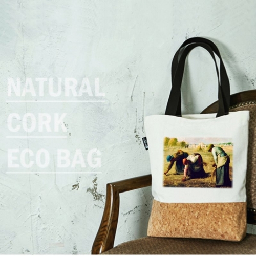 국내산 순면 세계 명화 에코백(벨벳전사) 천연 코르크 에코백 숄더백