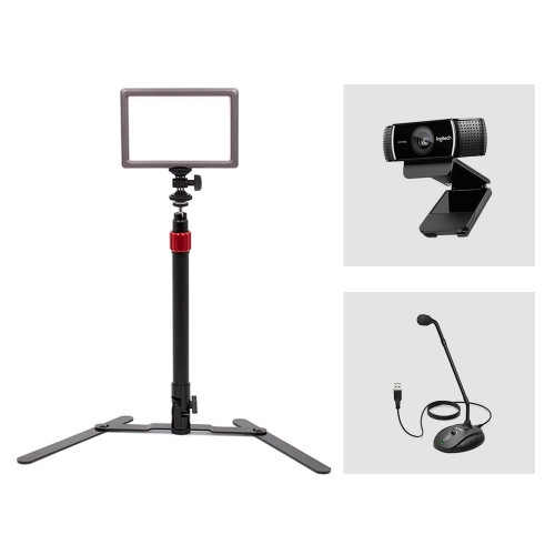 원격수업 퍼펙트 PC 방송세트 룩스패드22H C922 조명 마이크 웹캠 개인방송 패키지