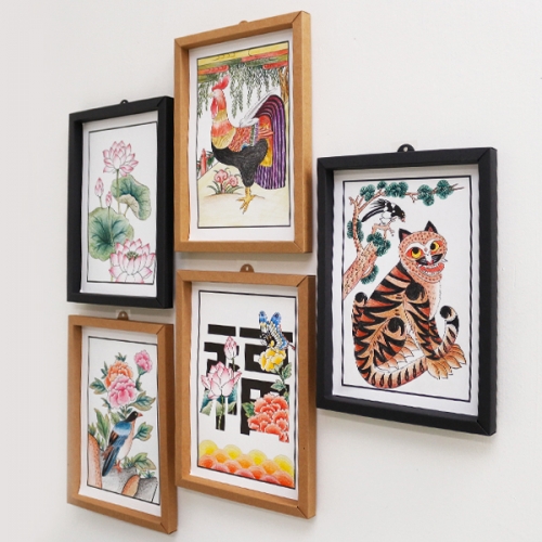 컬러링 민화5종+입체 종이액자(5개)