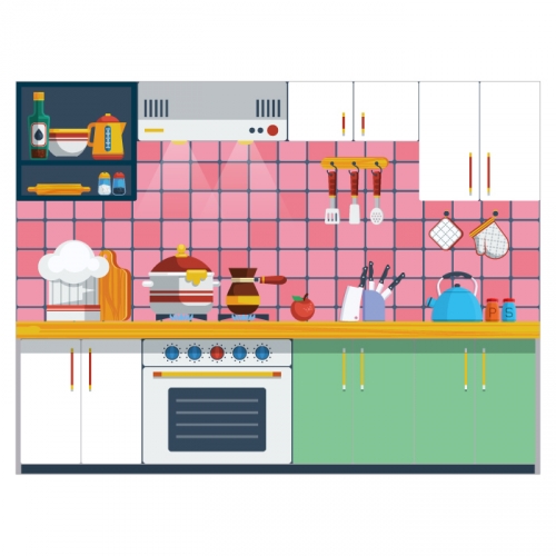 [키즈디자인] 요리배경현수막 012 주방 요리교실