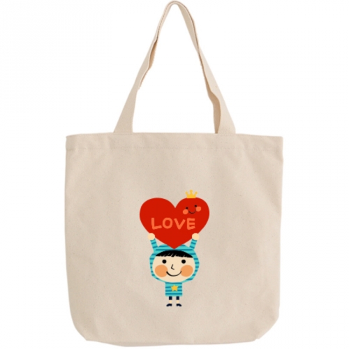 국내산 순면 아트디자인 에코백 - 러브유