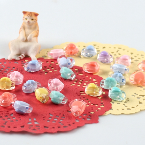 메이크문구 2300 티니비즈 파스텔 더블하트(유광) 17번