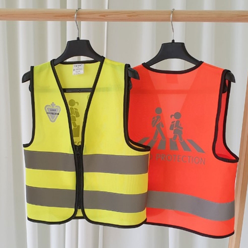 아이스타 어린이 안전조끼 -옐로우 형광 반사 야광 단체 화재 소방대피훈련