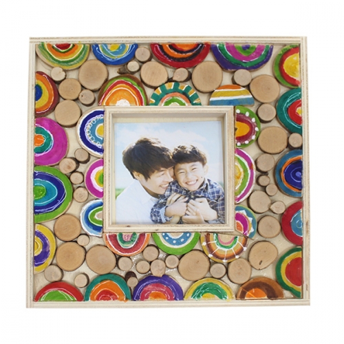 나무공작_나무 조각으로 액자 꾸미기