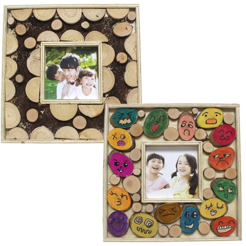 나무공작_나무 조각으로 액자 꾸미기