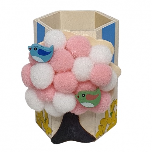 [키즈킹] 육각 나무연필꽂이 만들기/봄나무