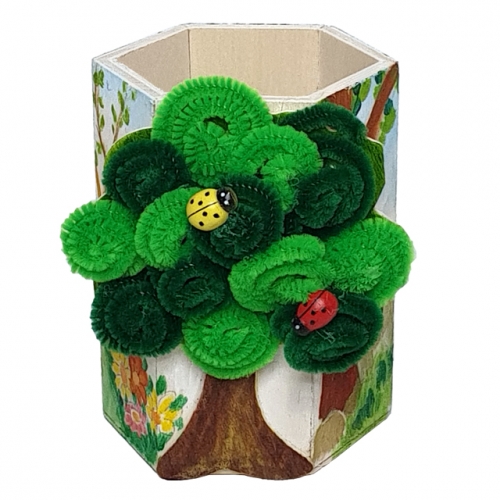 [키즈킹] 육각 나무연필꽂이 만들기/여름나무