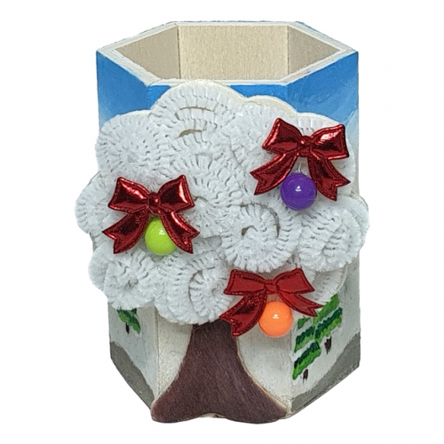 [키즈킹] 육각 나무연필꽂이 만들기/겨울나무