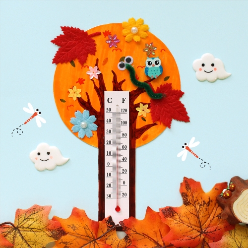 가을 나무 온도계 5set