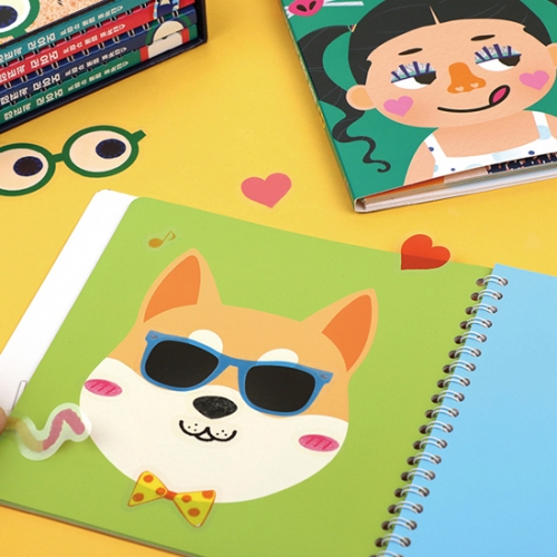 스티커로 얼굴 꾸미기 모여라 눈코입 4권 세트+에코백 (블랙or화이트)