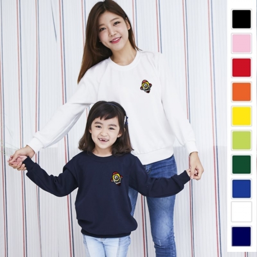 국내산 순면 나그랑 아트 고급 와펜 자수 티셔츠 반팔_ 노랑병아리