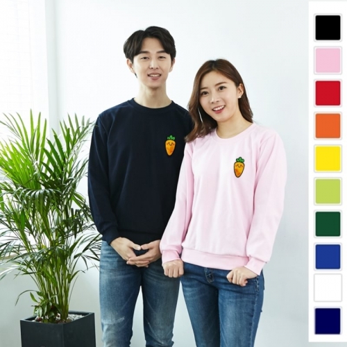 국내산 고급 특양면 맨투맨 와펜 자수 아트 티셔츠_당근사랑(아동/성인)