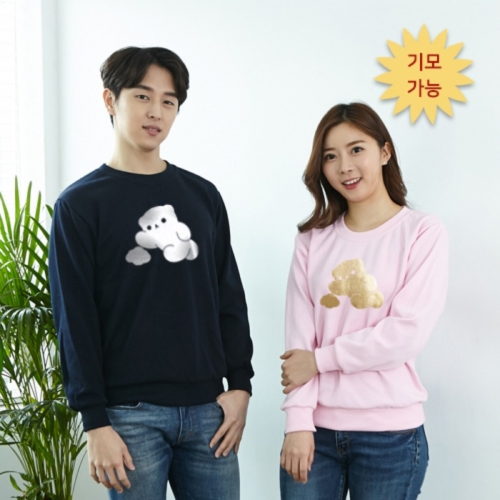 국내산 고급 특양면 아트티셔츠 맨투맨 반짝반짝 ★ 곰구름 코지★