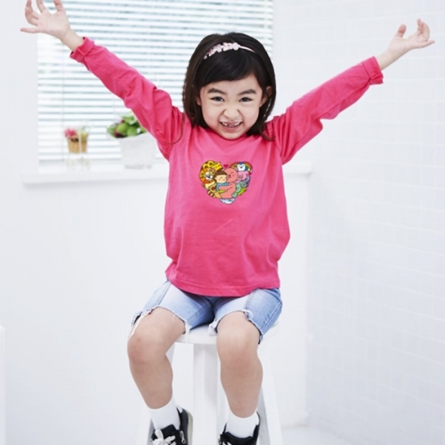 국내산 순면 아트 티셔츠 긴팔_사랑둥이(9색)