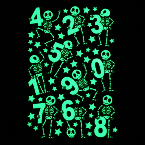 스티커몰 야광별 해골 숫자 NS-72